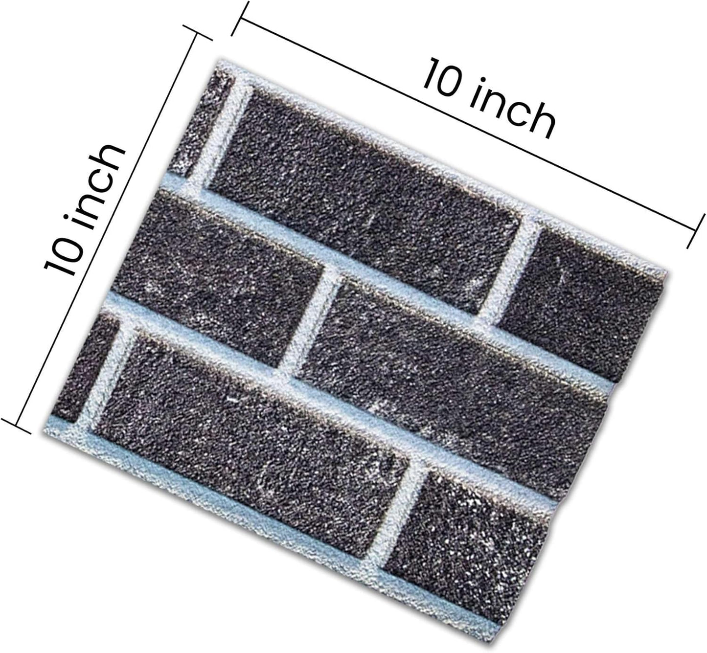 IZODEKOR 3D Brick Effect Wall Panels - Faux Brick Paneling for Living Room, Kitchen, Bathroom and More | Ash Smoke - (10" x 10") Sample