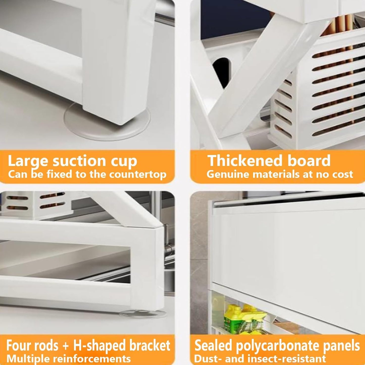 Kitchen sink rack dishwashing sink countertop dustproof cupboard storage multifunctional tableware storage drain rack double layer,KeepKitchen Sink Shlef Organized Space-Saving(Black,95cm/37.4in)