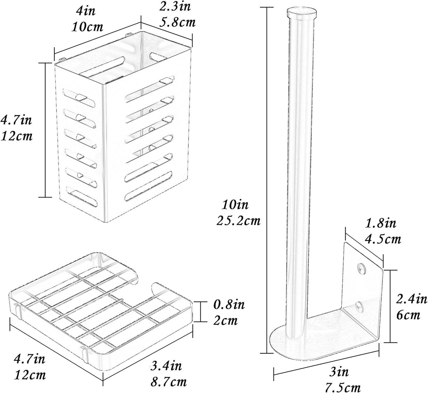 PUSDON Metal Wall Hanging Basket 2 Packs DIY Suitable for Multiple Scenes - Large Black Guardrail Suit