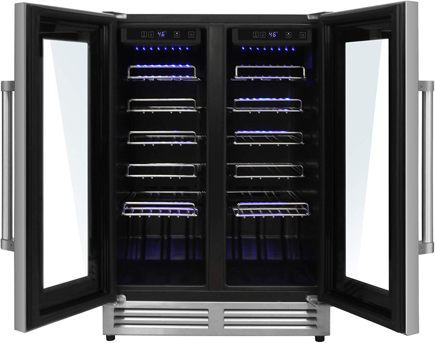 THOR Kitchen Freestanding/Under-Counter 24-Inch Dual Zone Wine Cooler in Stainless Steel - Model TWC2402