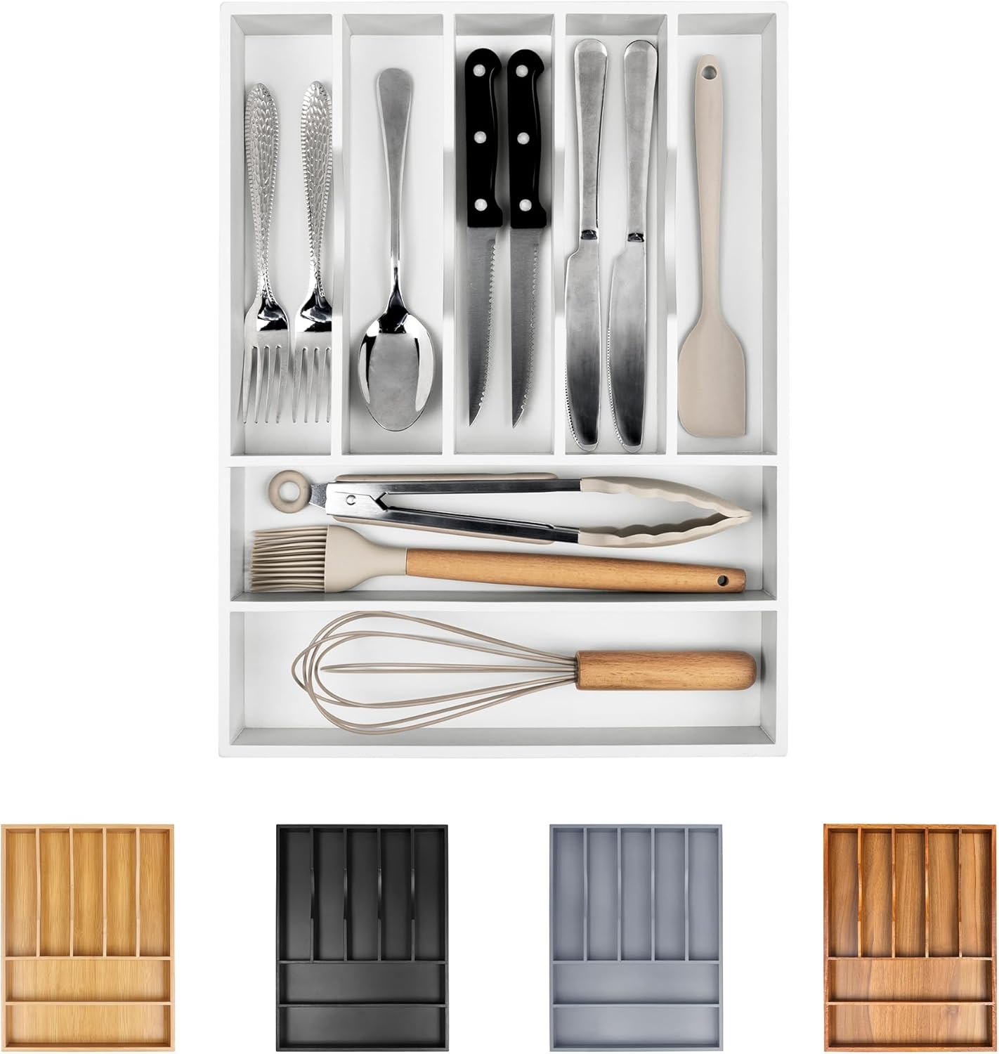 Kitchen Silverware Drawer Organizer and Storage Deep Cookware Utensil Cutlery Rack Office Drawer Organizer Tray Amazon Basics Kitchen Home Gadgets Rv Storage Solutions Wedding Registry Must Haves 2025