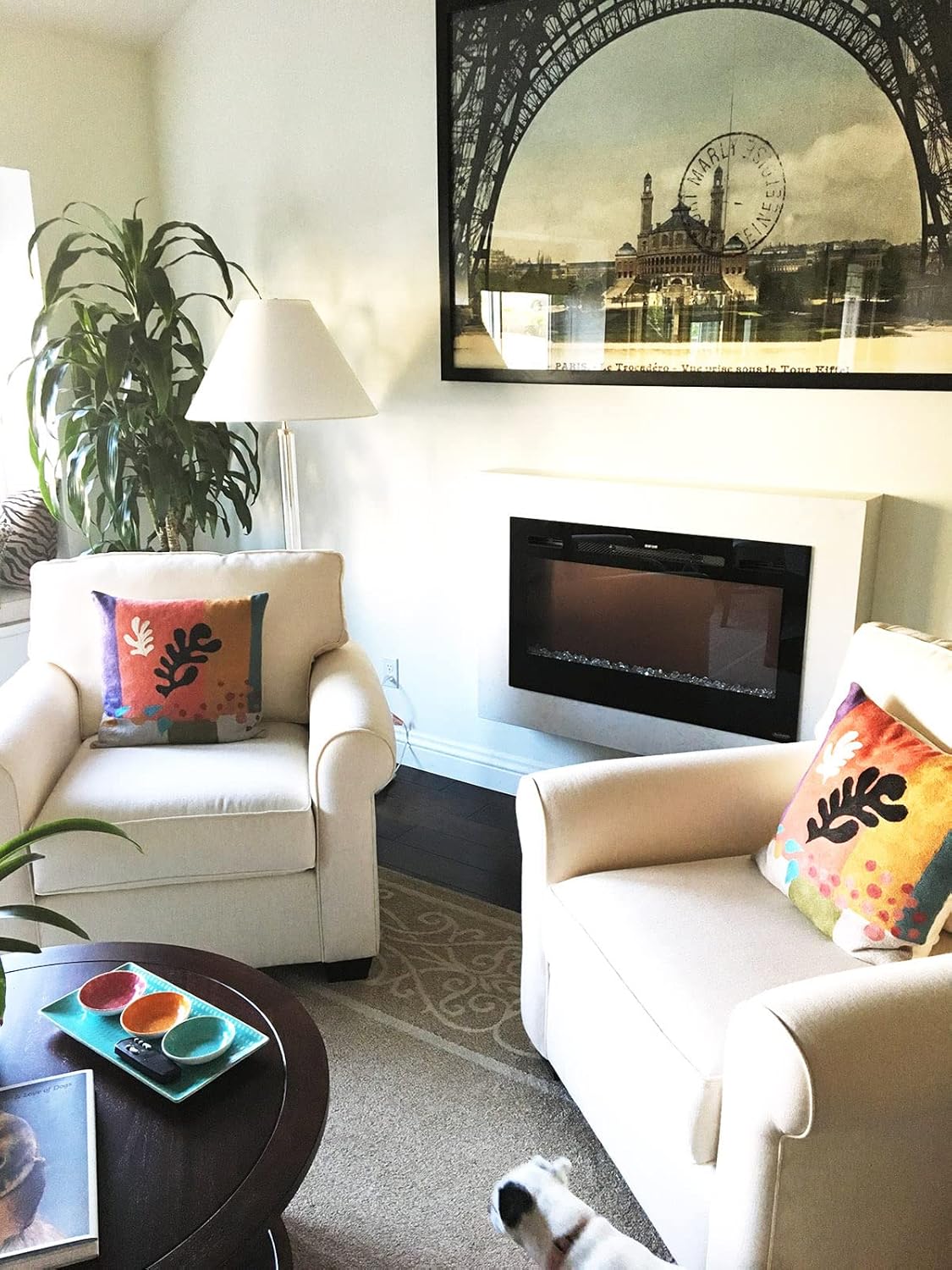 Matisse Coral Pillow Cover | Orange Modern Pillows | Modern Chair Cushion| Farmhouse Pillows | Flower Outdoor Pillow | Mid Century Chair Cushion | Hand Embroidered Wool Size 18x18