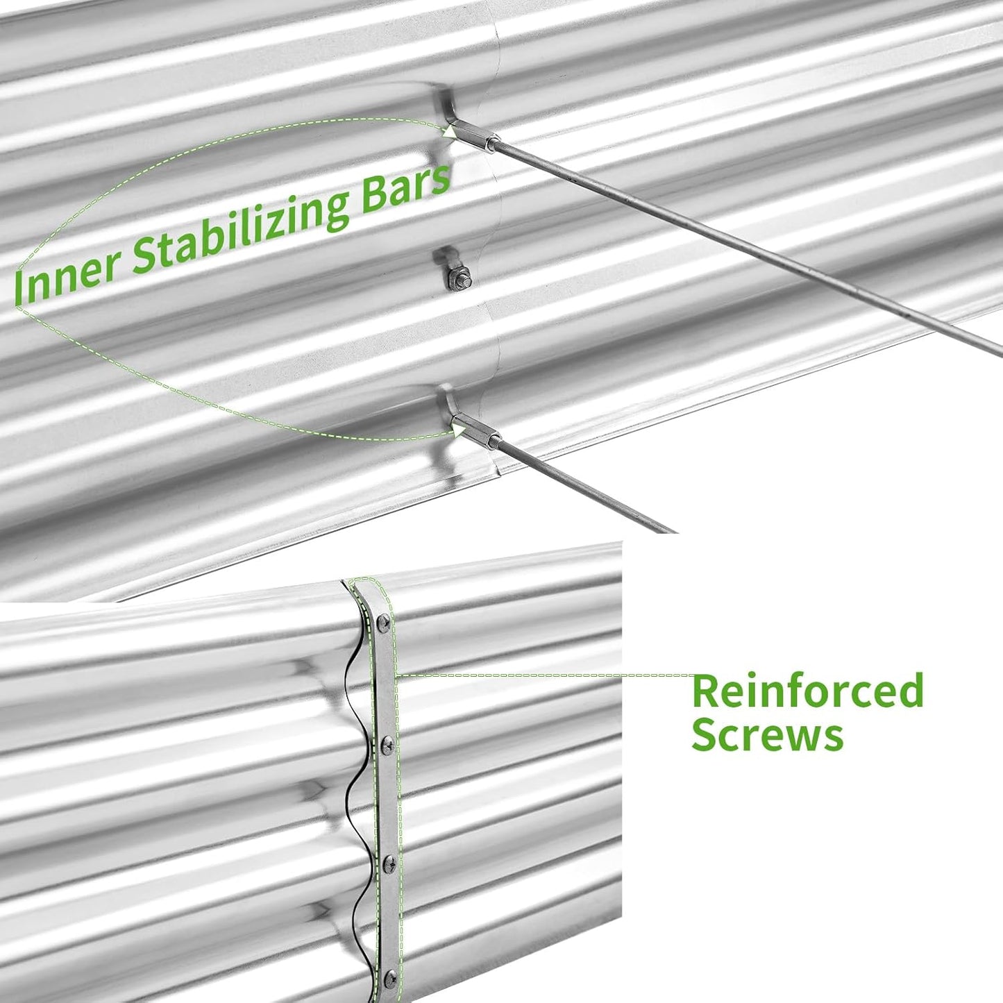 Land Guard 8×4×1ft Galvanized Metal Raised Garden Bed, Metal Planter Kit Box Outdoor for Deep-Rooted Vegetables, Flowers, Green and Herbs……