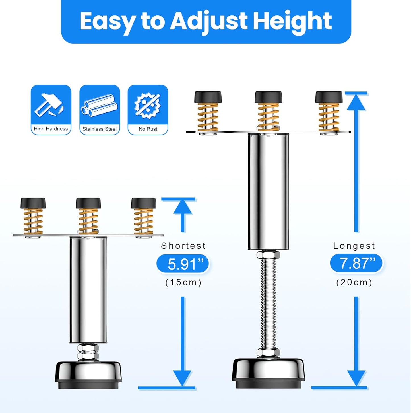 Garbage Disposal Support, Adjustable Spring Shock Absorber Bracket (5.91-7.87 inches), Holds Up tp 440lbs, Stainless Steel Noise Reduction Installation Kit