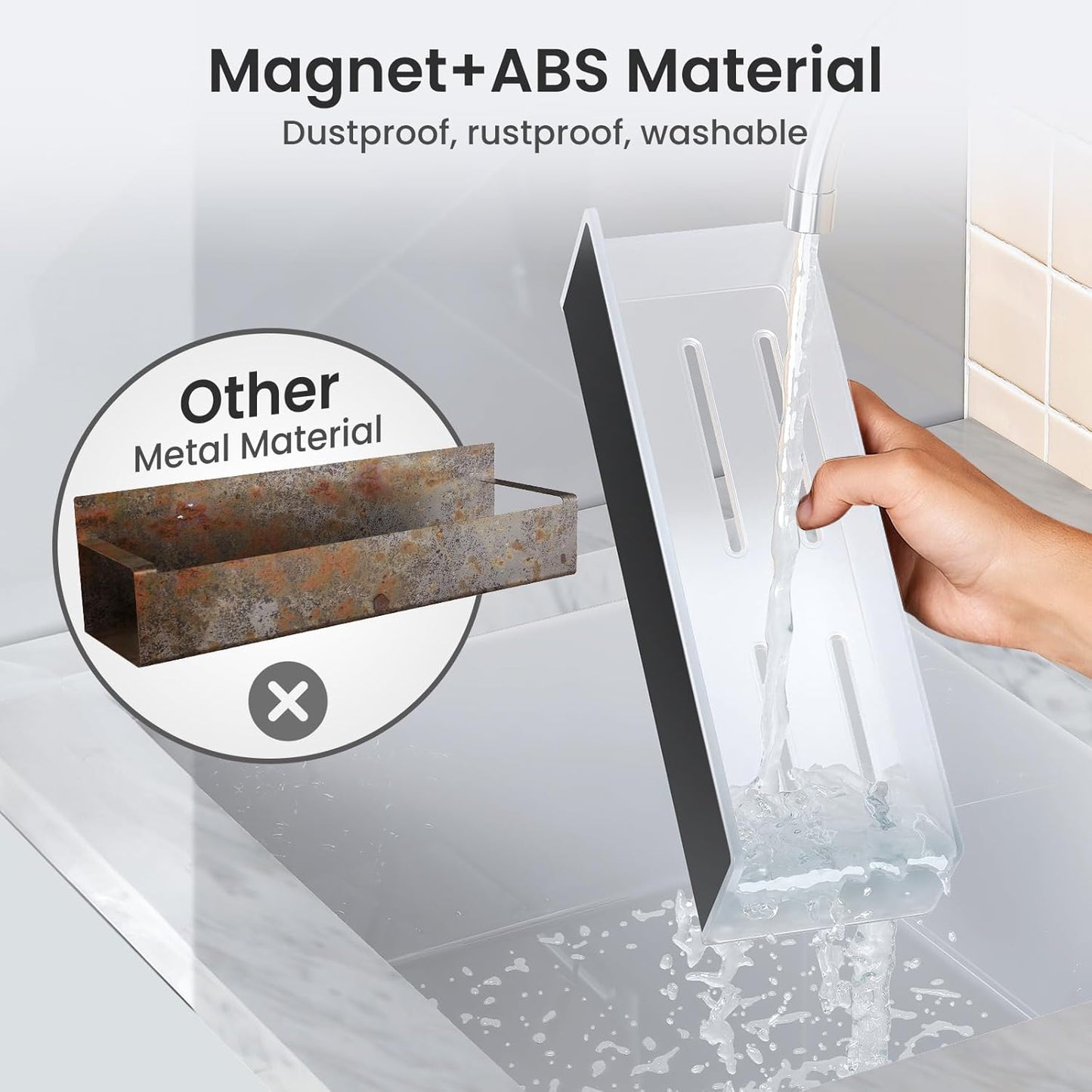 Magnetic Spice Rack for Refrigerator, Kitchen Organizer and Storage Shelf, Clear(2 Pack)