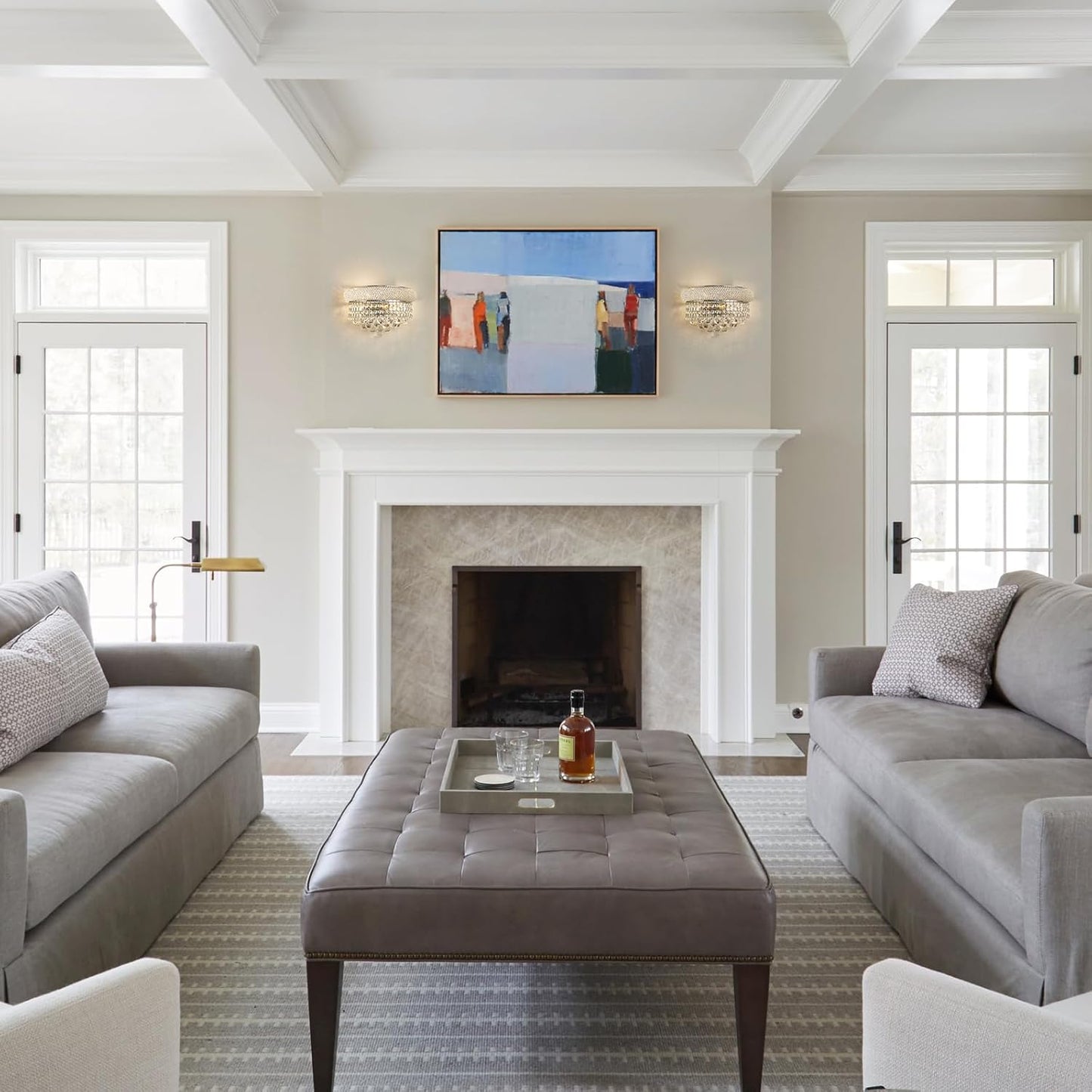 Empire Crystal Wall Sconces, Chrome Wall Light Fixtures, Luxury Wall Lamp for Living Room Bedroom Bathroom Bedside Hallway Stairway