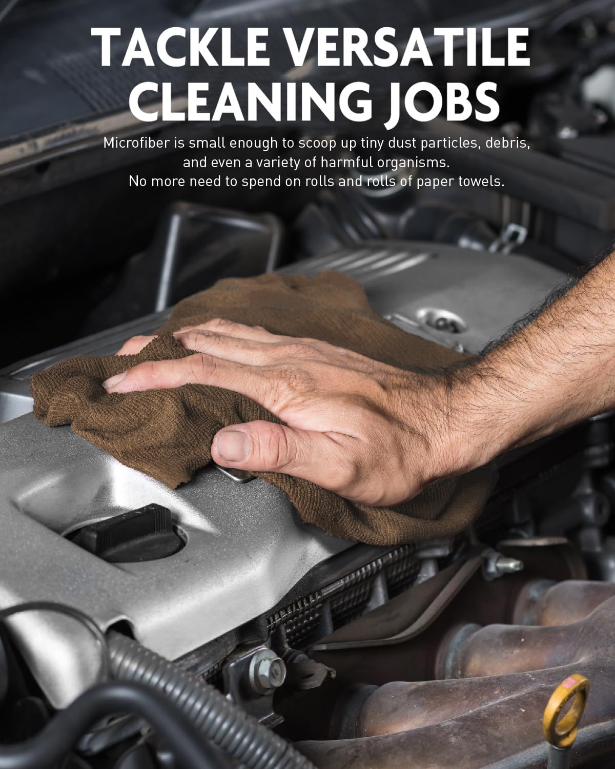 Fantasticlean Microfiber Cleaning Cloth Roll -75 Pack, Tear Away Microfiber Towels, 12" x 12", Reusable, Washable, Scratch Free, Ultra Absorbent Dish Rags for Car, Home, Garage or Shop (TAN)