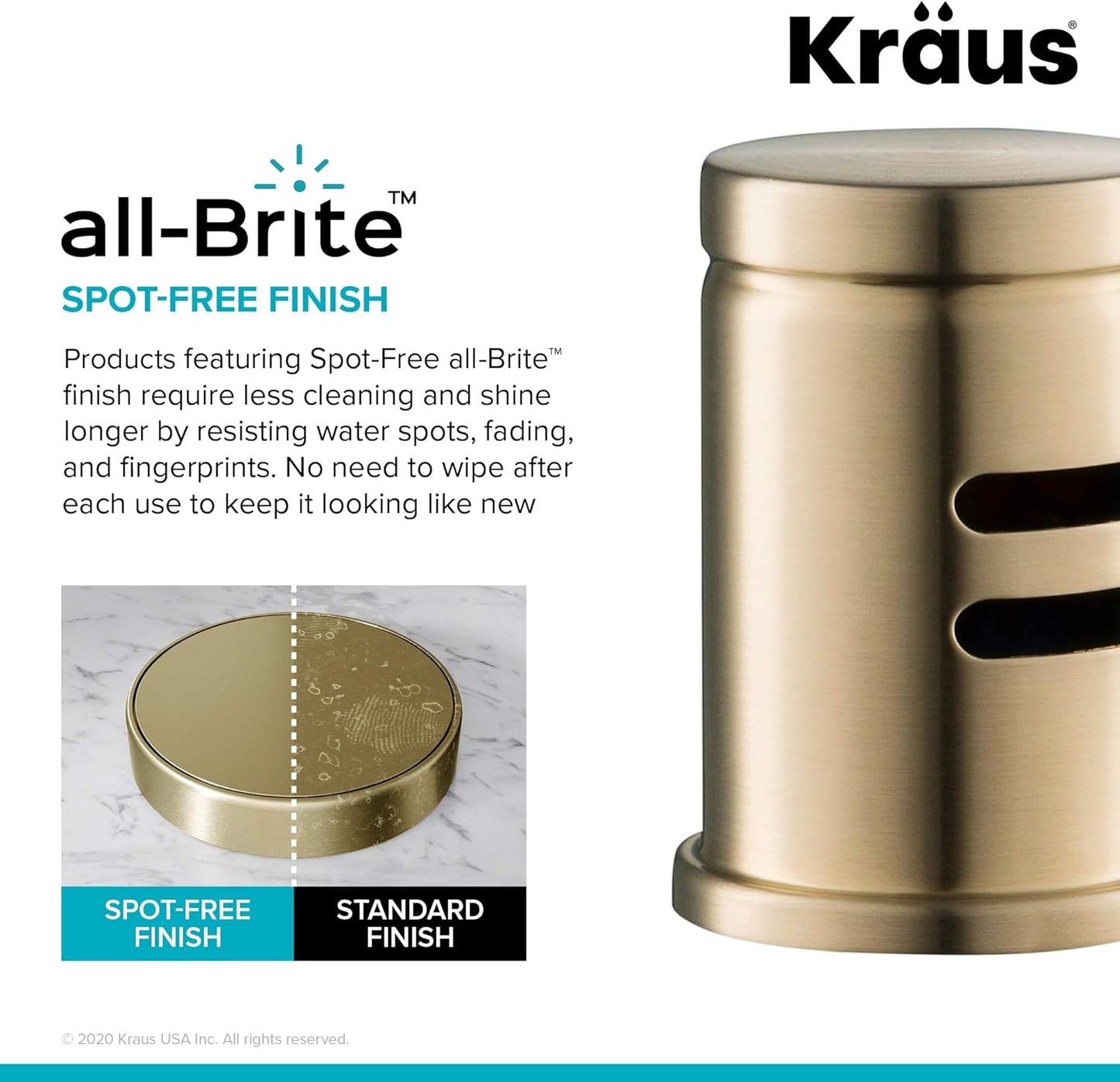 KRAUS Dishwasher Air Gap in Spot Free Antique Champagne Bronze, KAG-1SFACB