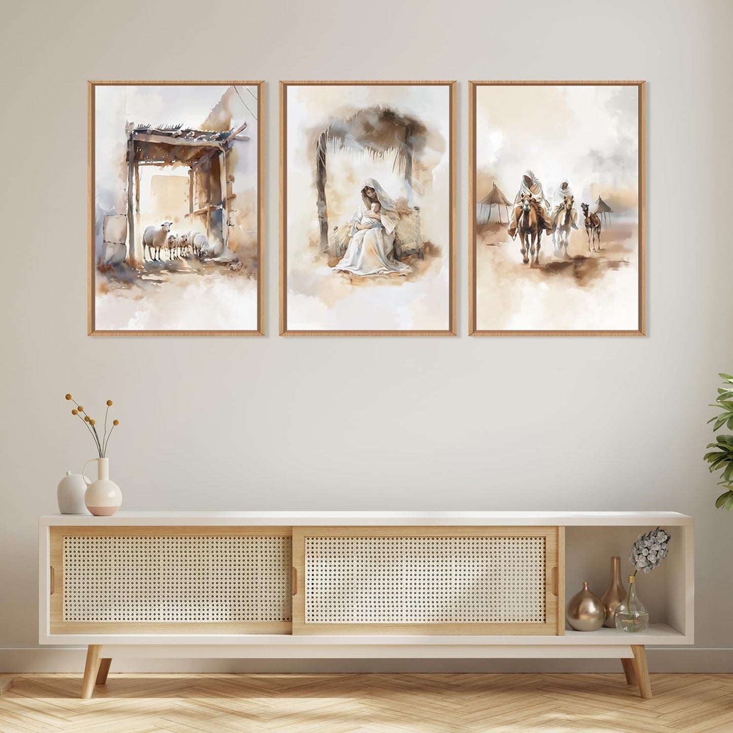 HPINUB Jesus Easter Framed Canvas Wall Art Set,Large Religious Christian Bible Verse Wall Decor,Resurrection Sunday Artwork for Living Room,Church Christian Easter Gift -24"x36"x3