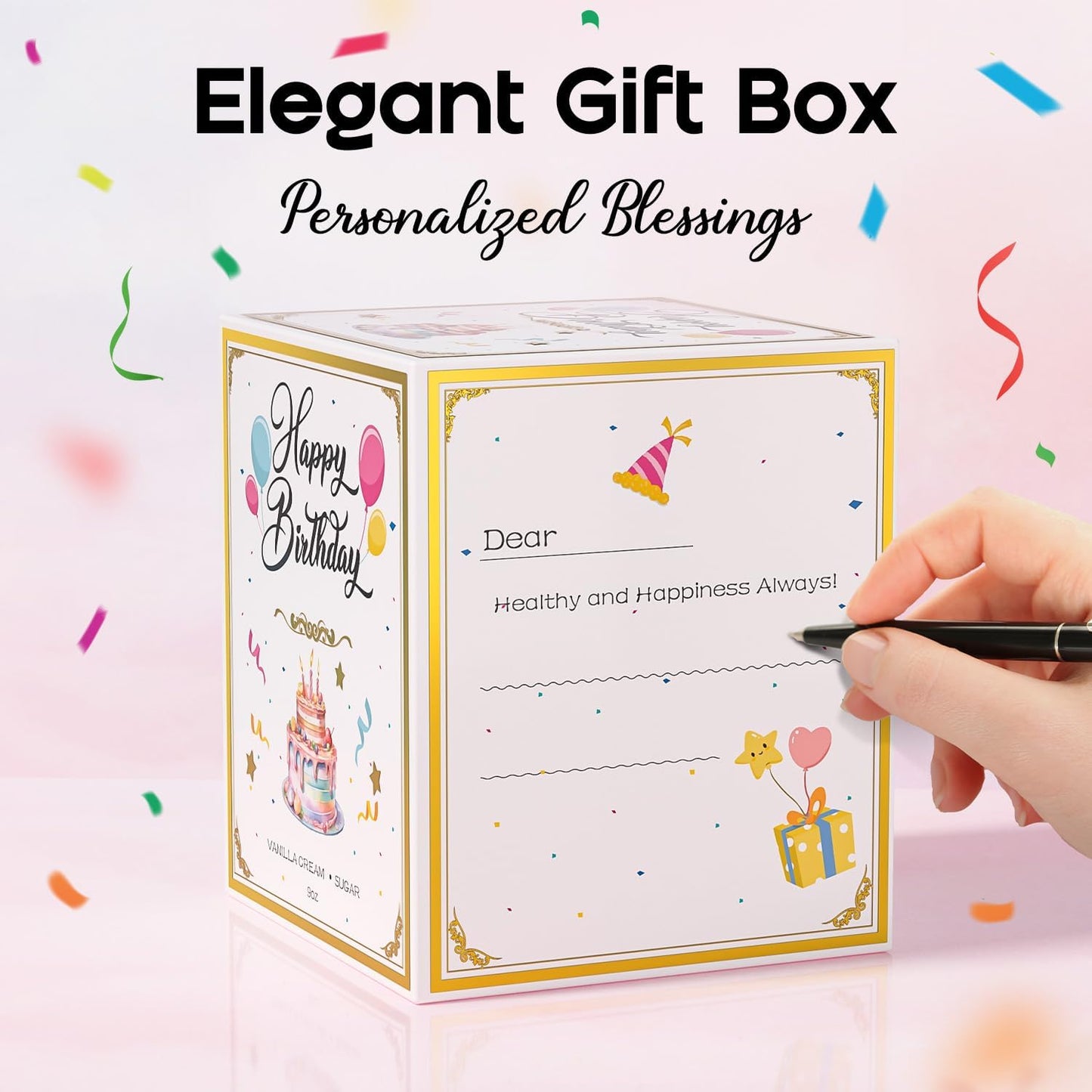 30th Birthday Candles Gifts for Women- 9 oz Happy Birthday Candle with Vanilla Birthday Cake Scent, Gifts for Women & Men, Friendship Ideas