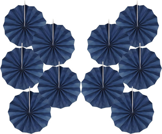 Blue Party Decorations,Blueberry Party Decorations Decorations Party Paper Fans Bulk 8in,Graduation Decoration Classroom Decor, Western Themed Party Decorations 30 Color DIY Set （Deep Blue）
