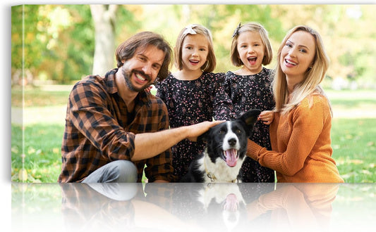 Custom Canvas Prints with Your Photos - Personalized Pictures Print, Customized Photo Gifts, Wall Art Poster Canvas Printing for Wedding, Family, Baby, Pets, Home Office Decor, Wrapped Frame 40x20