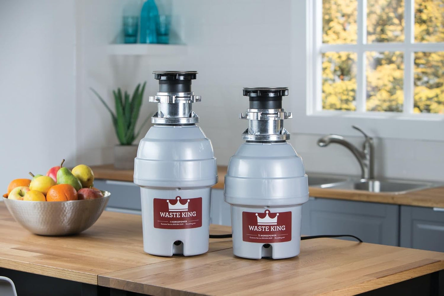 Waste King Batch Feed Garbage Disposal for Kitchen Sink with Power Cord, L-5000TC