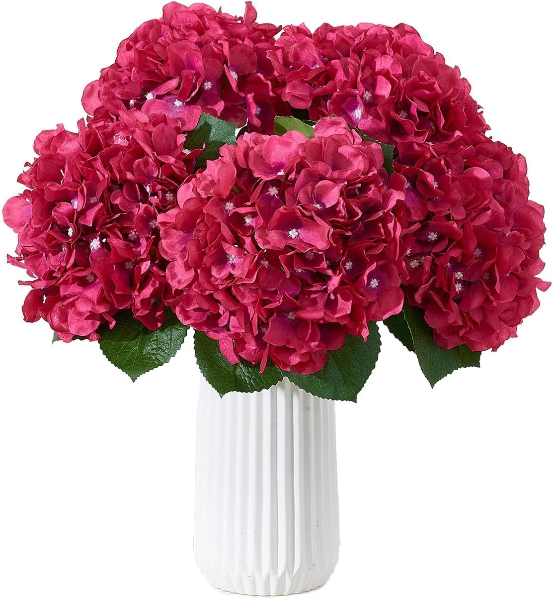 8Pcs Fake Flowers Silk Hydrangea Artificial Flowers Bouquets Faux Hydrangea Stems for Home Table Centerpieces Wedding Party Decoration