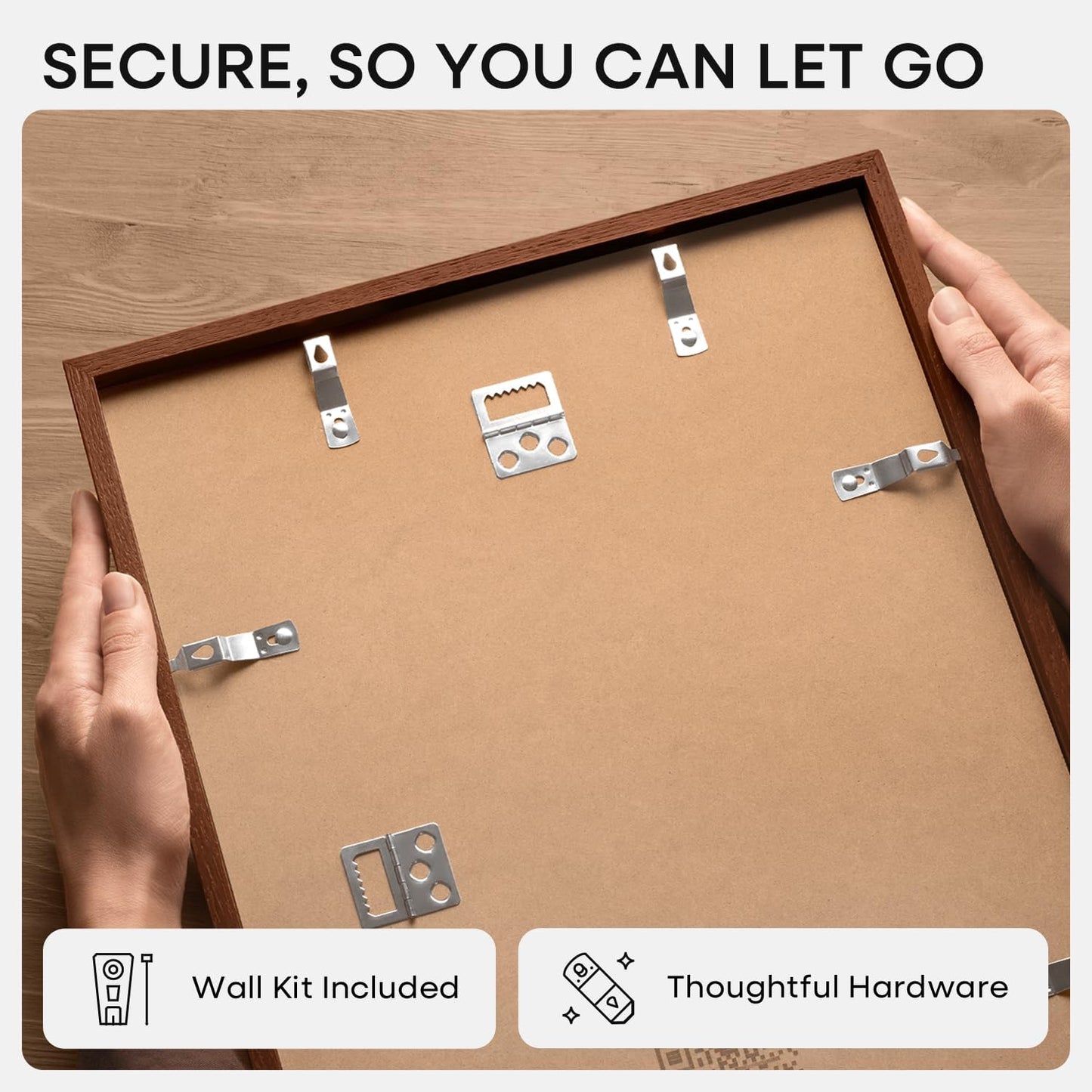 Homeforia Walnut Picture Frame 16x24, High End Dark Oak 16x24 Brown Wooden Frames with Mat 12x18, 16 x 24 Wood Poster Frame Matted to 12 by 18, 24x16 Hanging Frames, Tempered Glass, Wall Kit, Set of 1