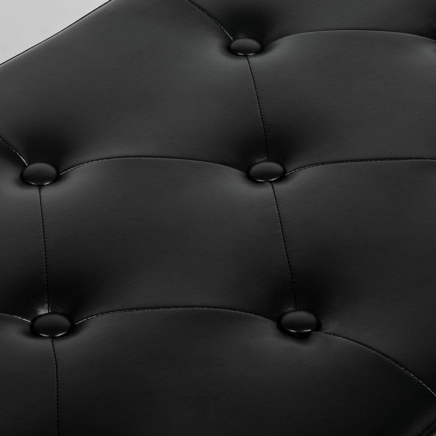 Joveco 47 Inch Storage Ottoman Bench,Tufted Leather Storage Bench with Nailhead Trim for Bedroom (47”,Black)