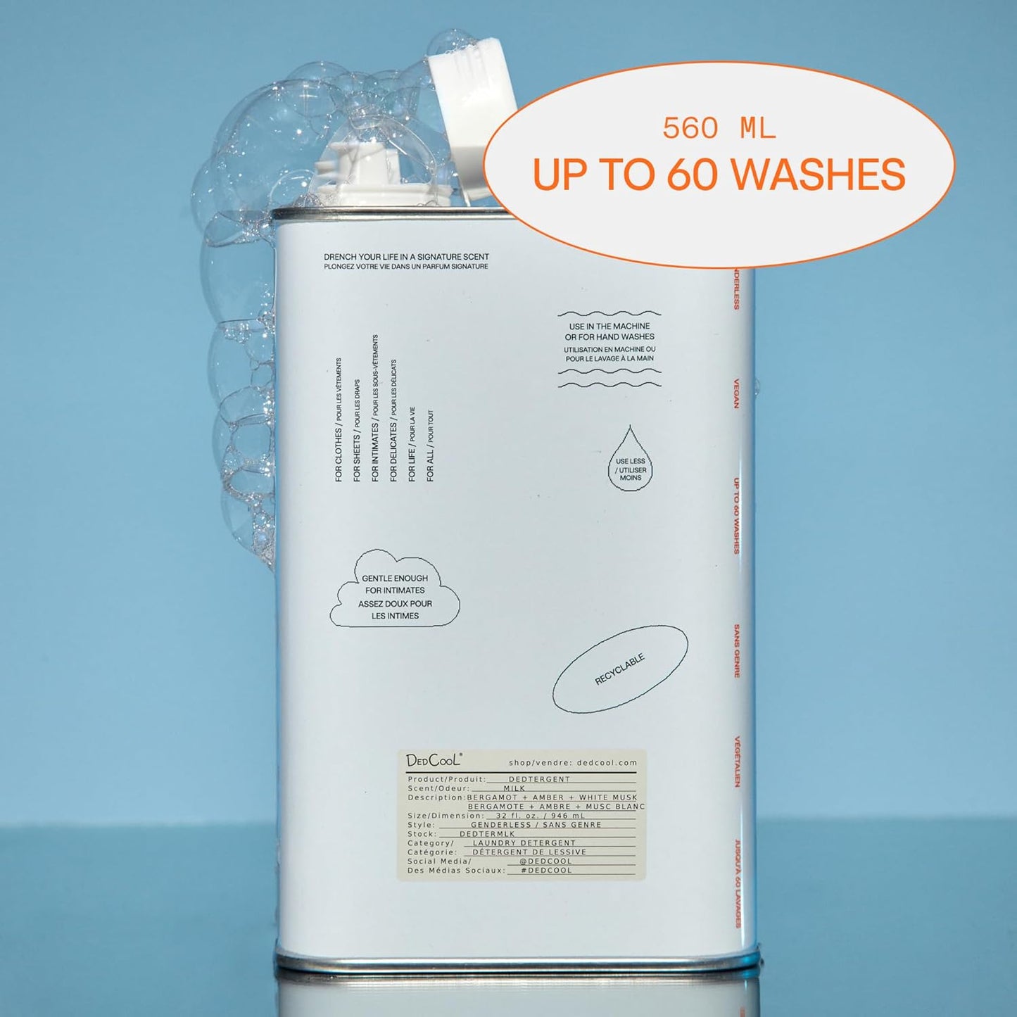 DedCool Liquid Laundry Dedtergent (05 Spring, 32 fl oz) Luxurious Fragrance, Scented, Removes Stains, Ideal for 60 Washes, Infused with Natural Essential Oils, Vegan, Non-Toxic, Cruelty & Dye Free