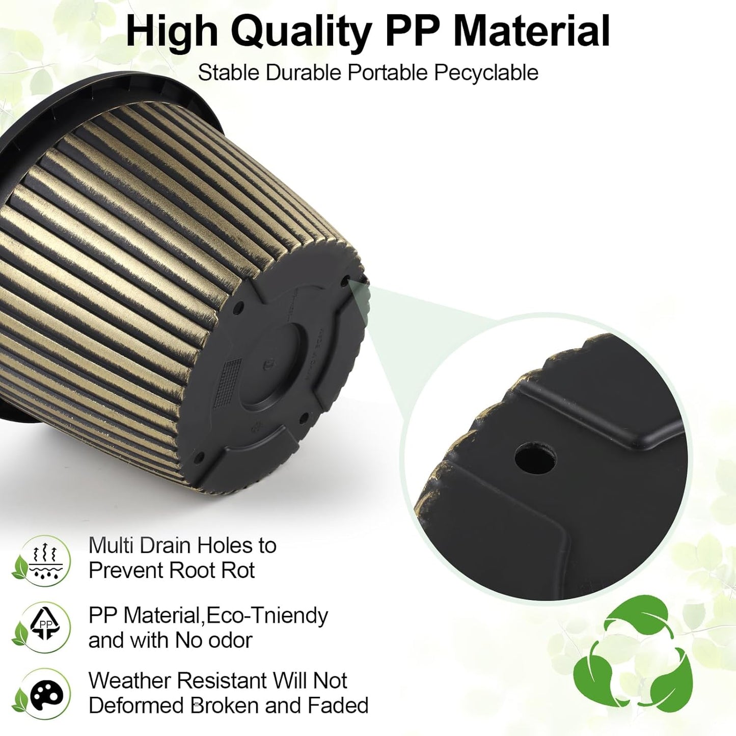 Large-Planter-Indoor-Outdoor Plant Pots, 14 inch 4 Pack Plastic Flower Pots with Saucer And Drainage Holes, Modern Garden Planters For Planting Medium Large Plants， Decorative Resin Garden Pots