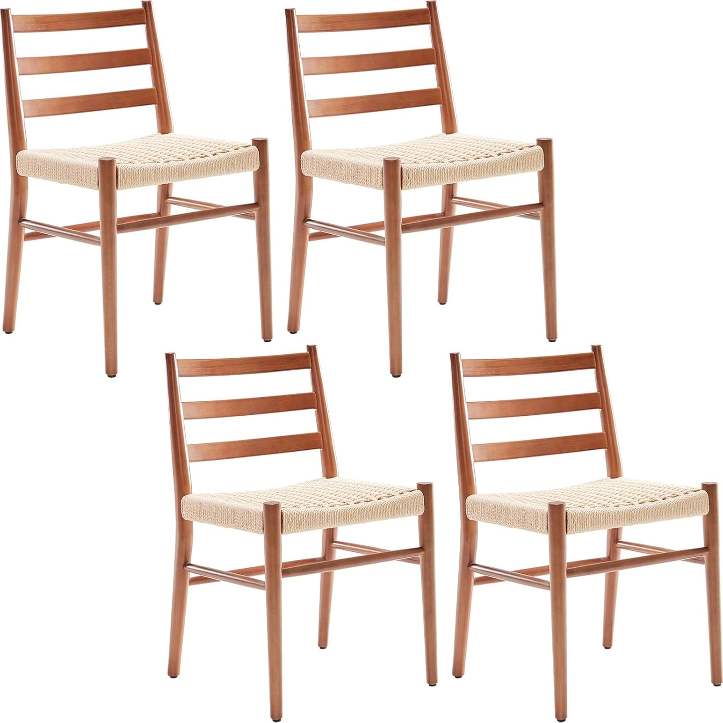 STARY Wood Rattan Dining Room Chairs with Comfortable Woven Seat,Fully-Assembled