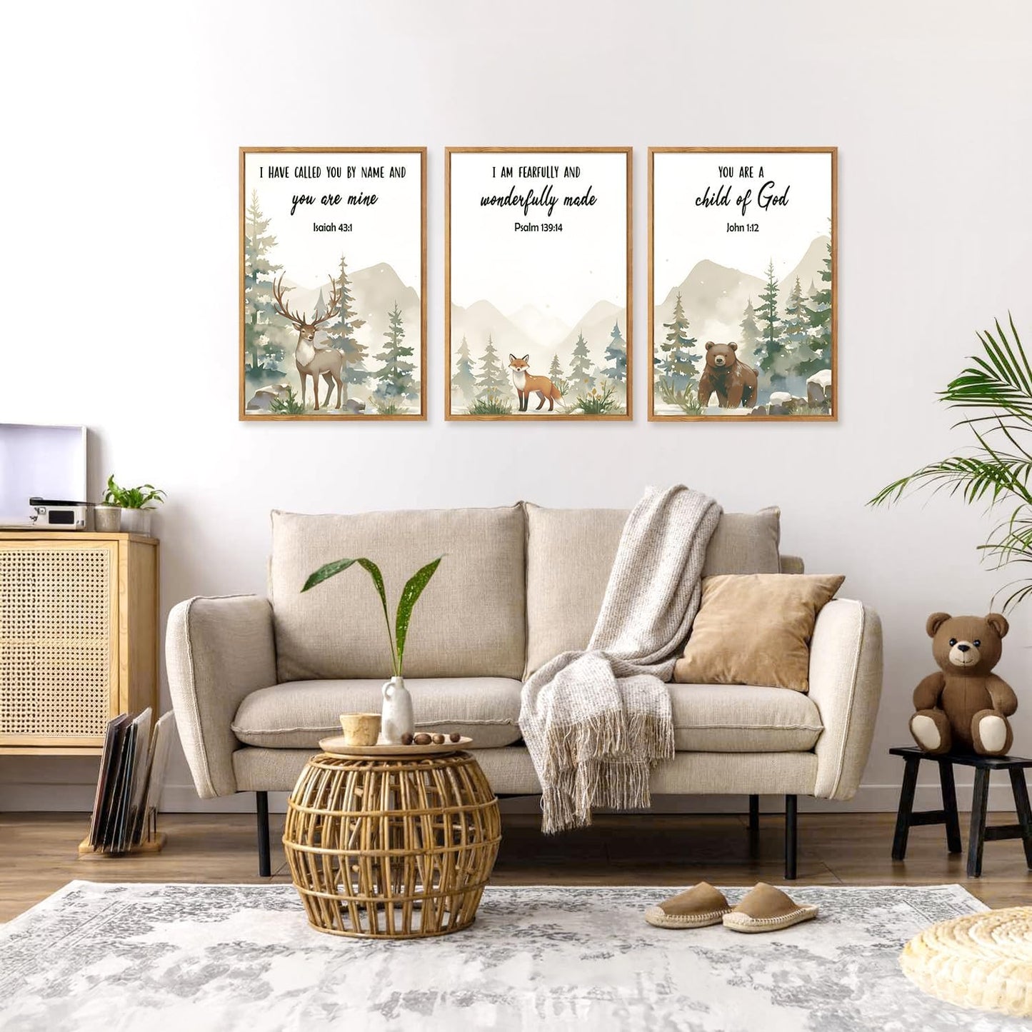 HPNIUB Bible Verses Canvas for Kids, You are A Child of God Scripture Wall Art, Jungle Animals Christian Religious Wall Decor, Ready to Hang for Nursery, Classroom, Bedroom, Playroom- 16"x24"x3