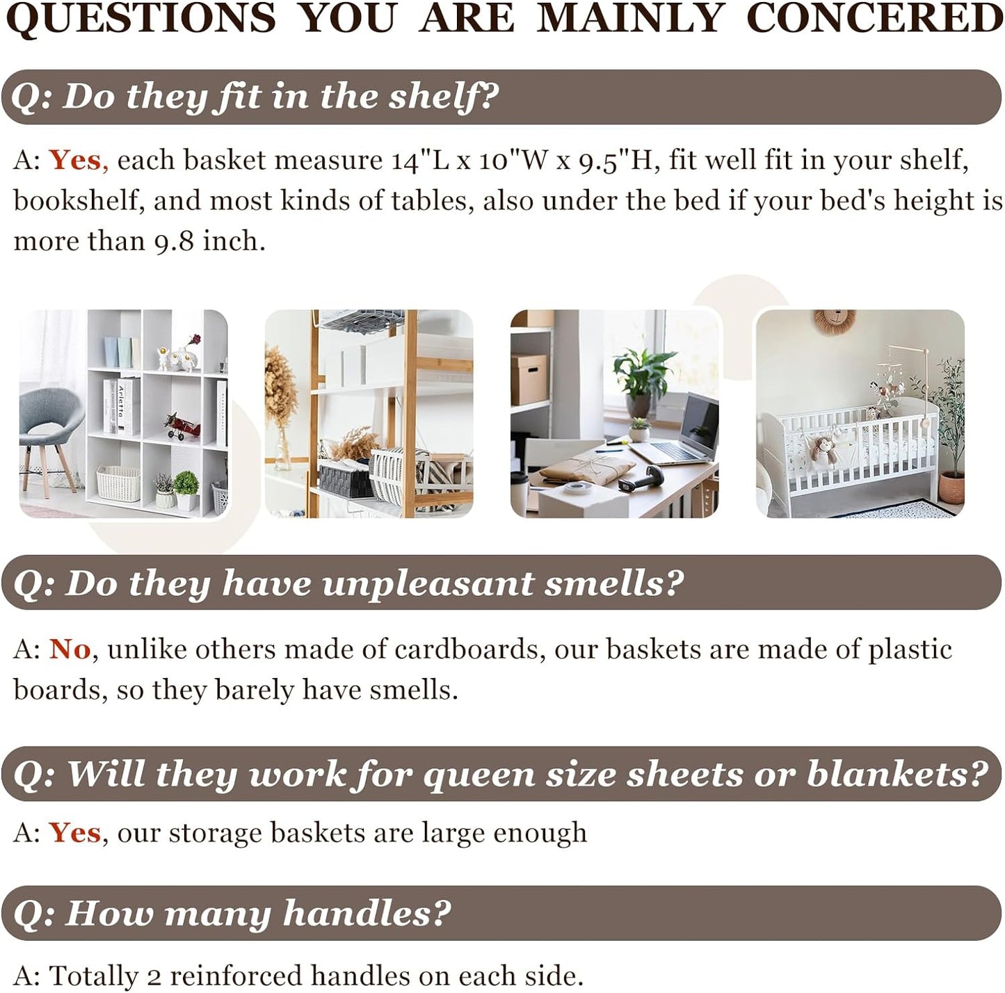 Criusia 12 Pack Large Storage Baskets for Shelves | Fabric Closet Organizers and Storage Bins with Handles for Home Organization | Decorative Collapsible Basket for Organizing Clothes Toy Nursery