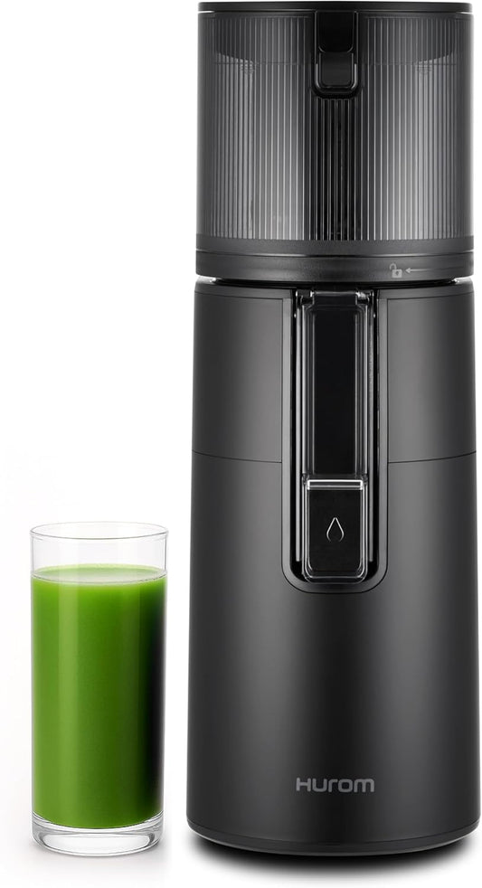 Hurom H400 Cold Press Juicer Machine, Award Winning Masticating Slow Juicer, Easy to Clean, Strainer & Hands Free with Self Feeding, Wide Mouth Hopper, Easy Assembly (Matte Black)