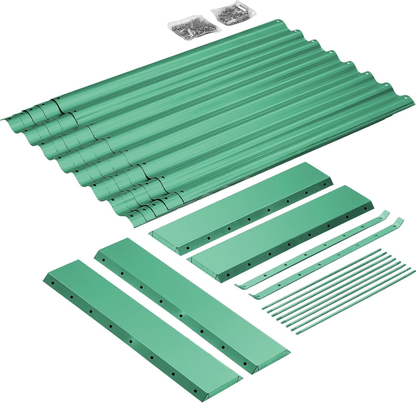 Land Guard 8×4×2 ft Galvanized Raised Garden Bed Kit, Galvanized Planter Raised Garden Boxes Outdoor, Oval Large Metal Raised Garden Beds for Vegetables(Green)…