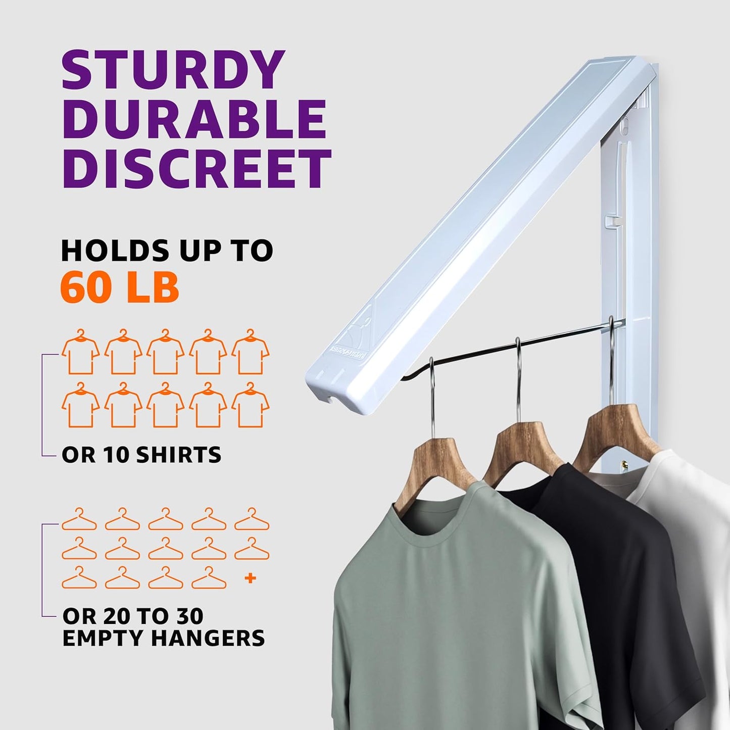 InstaHanger - Wall Mounted Drying Rack - The Original Collapsible Clothes Drying Rack and Storage