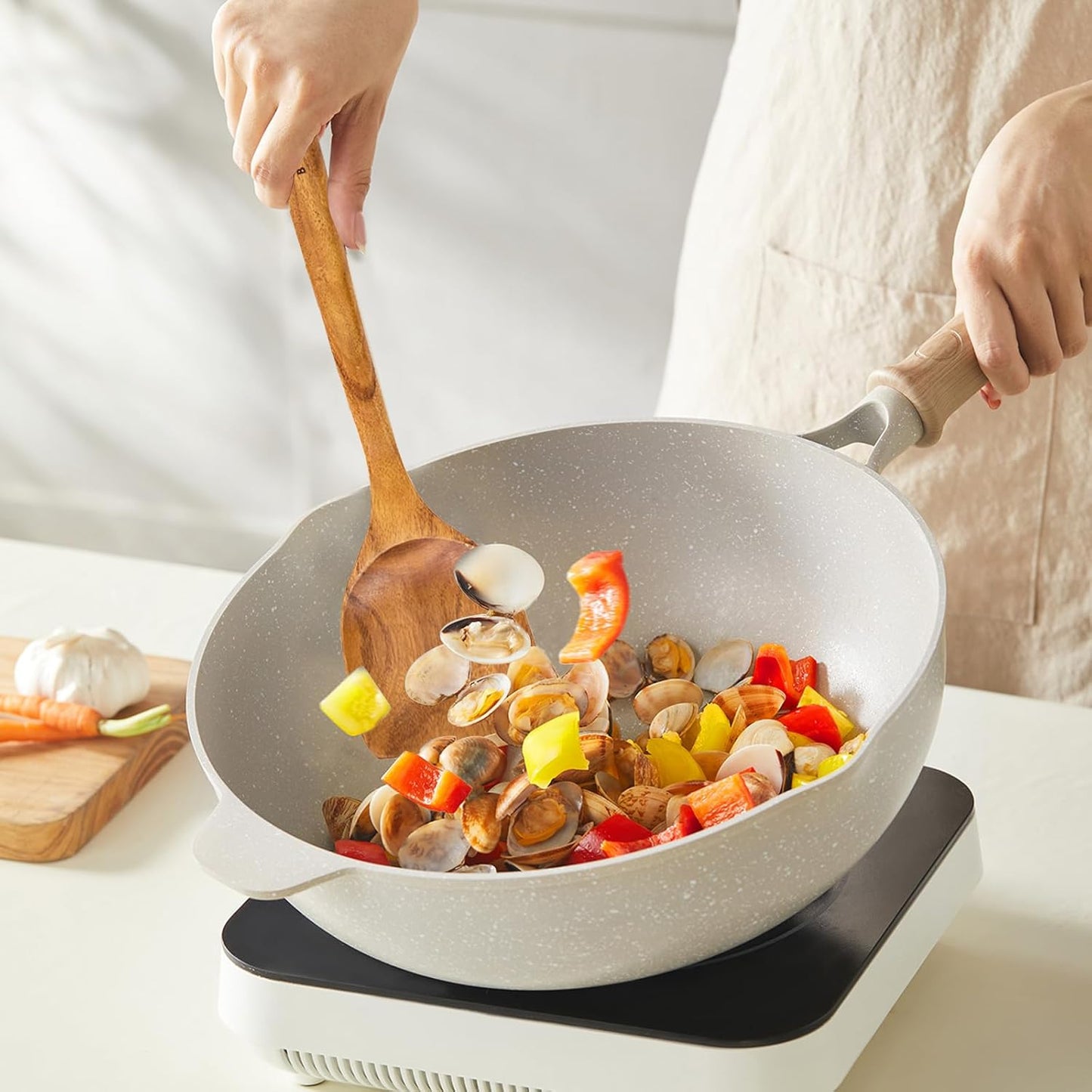 Wooden Spatulas, 1 Pcs Natural Teak Wood Spoon for Cooking Wooden Kitchen Utensil Wooden Spoons & Spurtle for Cooking