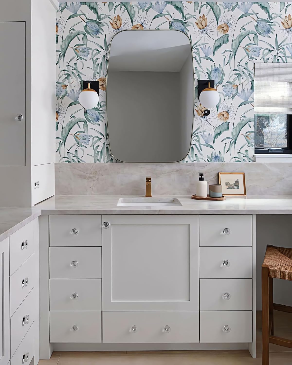 ANDY STAR Brushed Nickel Mirror, 24x32’’ Oval Mirror for Bathroom, Brushed Nickel Oblong Bathroom Mirror for Over Sink, Modern Anti Rust Silver Vanity Mirror