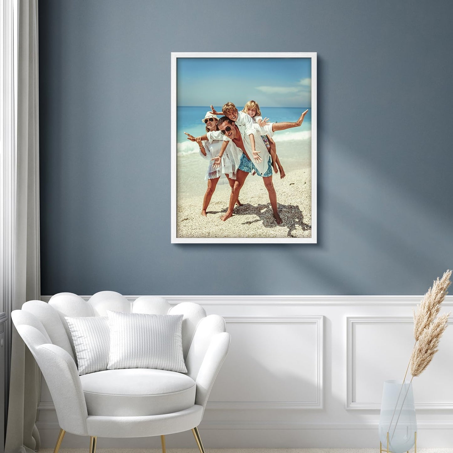 wall26 Custom Framed Poster Wall Art for Living Room, Bedroom Canvas Prints for Home Decoration Ready to Hang - 12"x16" White