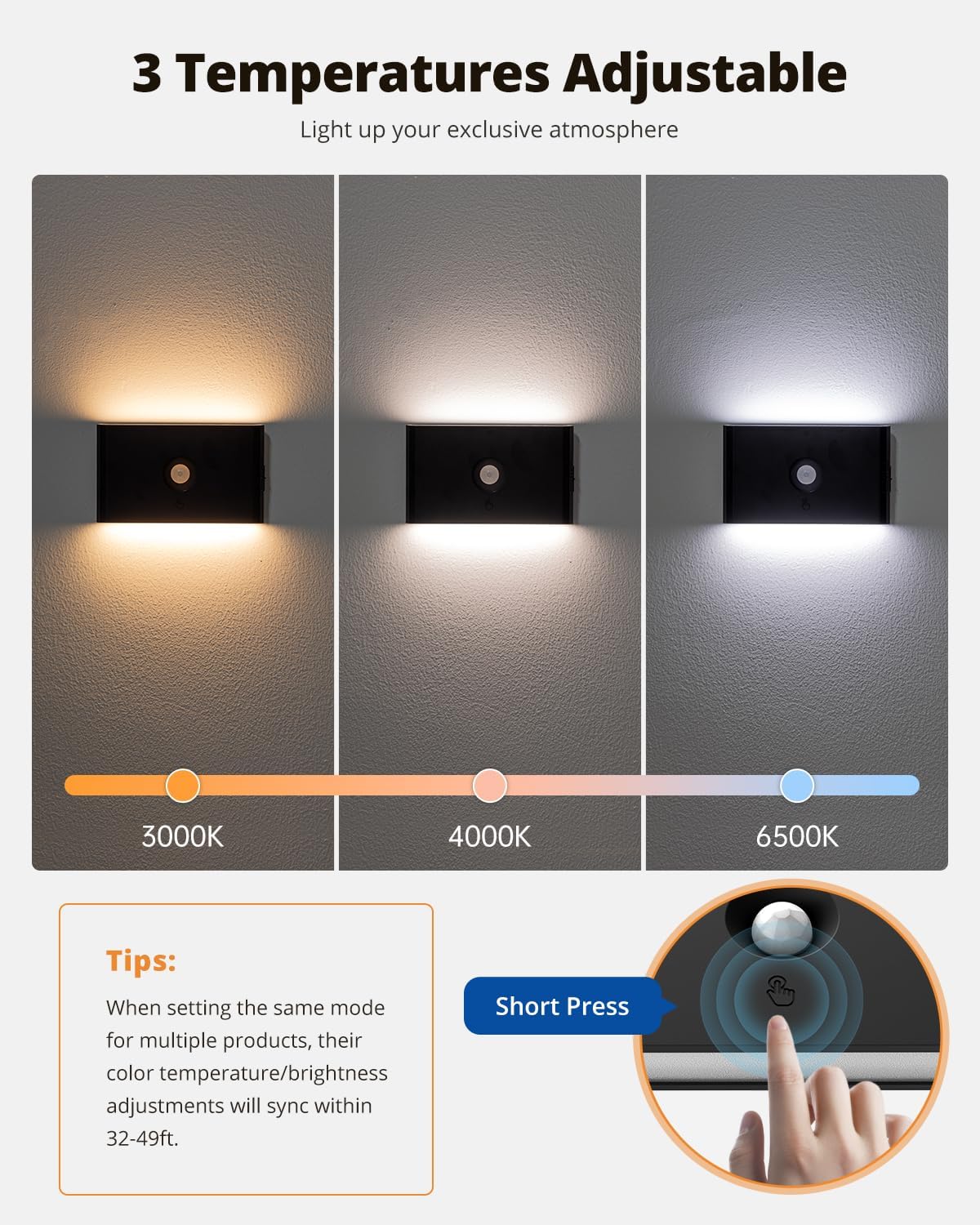 wowatt 6 Packs Rechargeable Motion Sensor Stair Light Black (Magnetic Mounting Design)(Sensor Modes Available)(Lighting Dimmable) Battery Night Lights for Stairway, Hallway, Bathroom