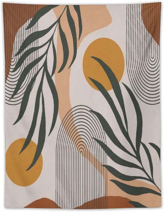 ICMOLYYENLO Boho Plant Aesthetic Tapestry, Abstract Medieval Arch Sun Home Aesthetic Wall Hanging For Bedroom Living Room Dormitory Tapestry 50x60 Inches