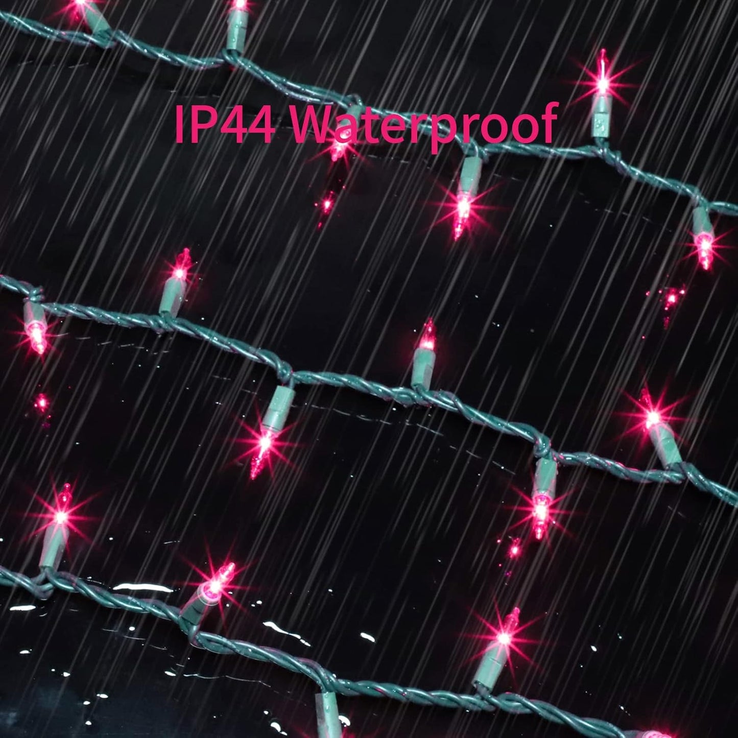 Green Wire,Pink Incandescent Bulb 100 Mini String Lights for Indoor Christmas Tree Garland Birthday Wedding Party Festival Decoration