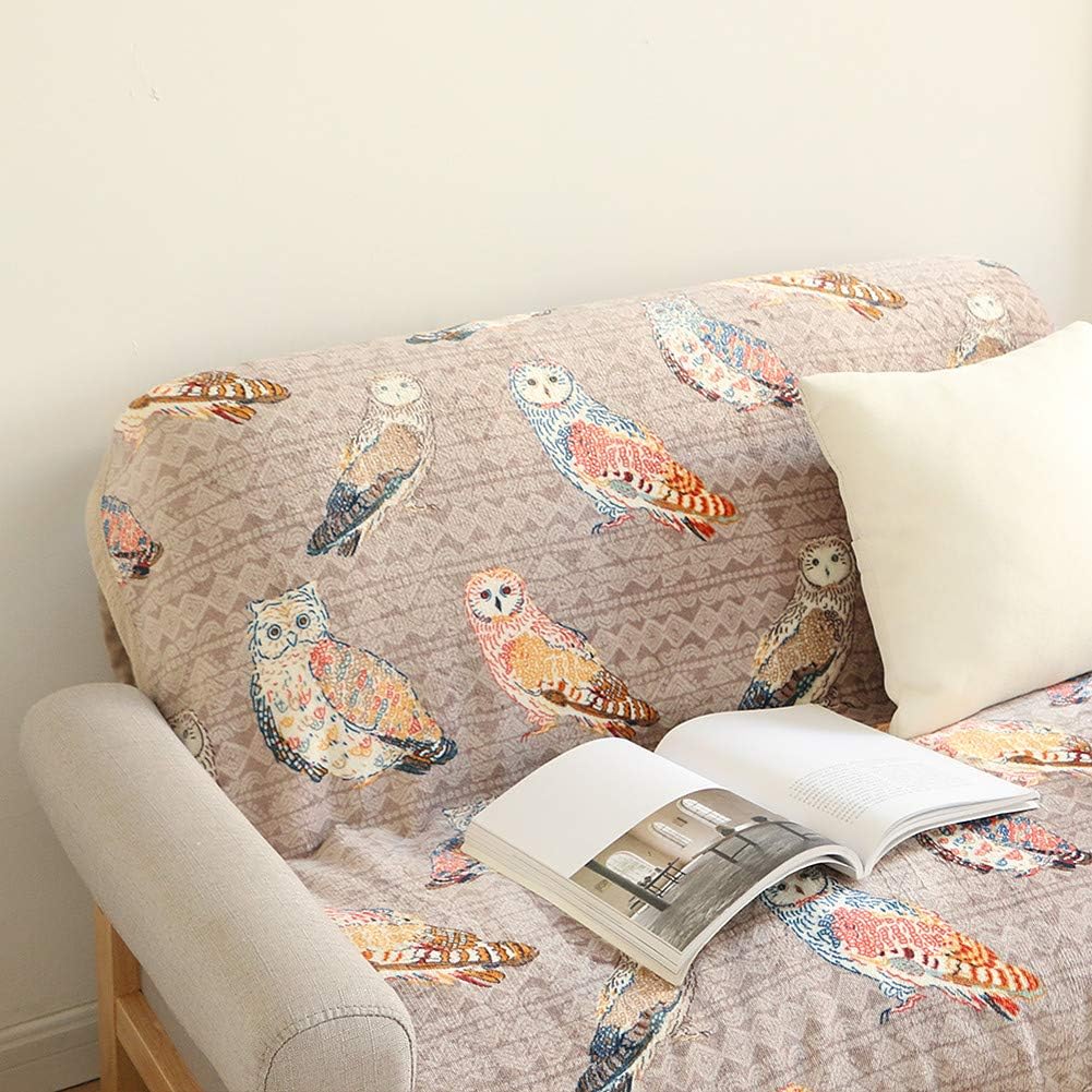 UKELER Flannel Sherpa Throw 80'' x 60''- Cute Colorful Owl Design Soft Plush Flannel Blanket Throws for Bed/Couch/Sofa/Office/Camping