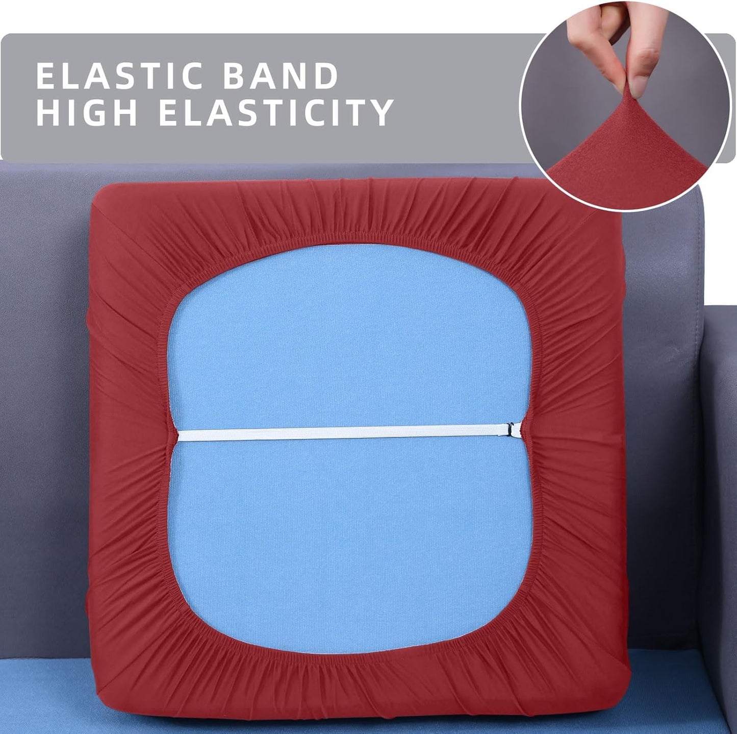 hyha Waterproof Couch Cushion Covers, Sectional Sofa Slipcovers Washable, L Shape Chaise Dog Couch Covers for Sectional Sofa, Universal Furniture Protector (1 Piece for Chaise, Wine Red)