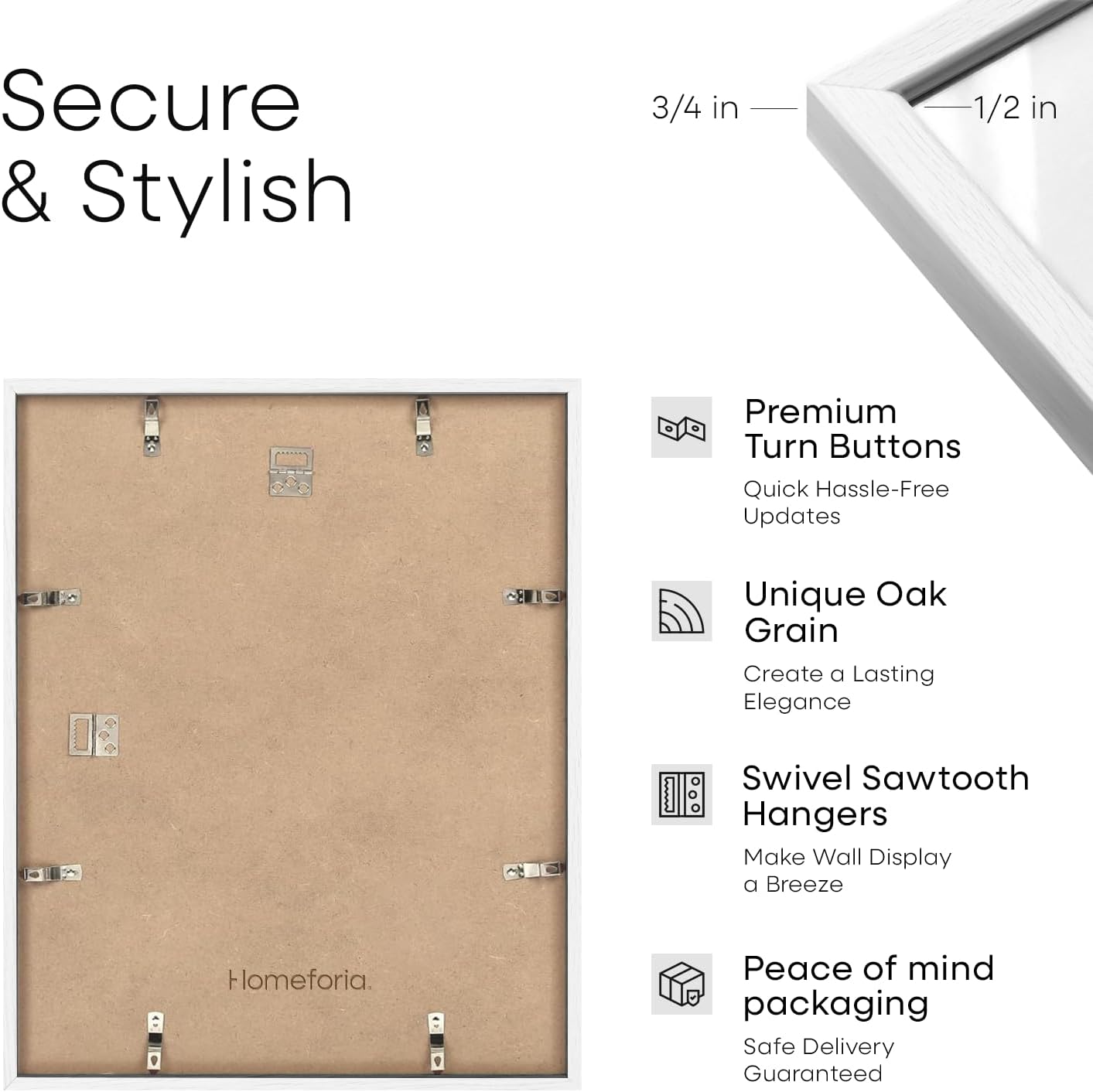 Homeforia 16x20 Diploma White Frame, High End Oak 16 x 20 Certificate Wood Frames with Mat 14 by 17 inch, 20x16 Document Frame Matted to 14x17, Wooden Degree Frames, Tempered Glass, Wall Kit, Set of 1