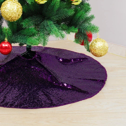 Partisout Sequin Tree Skirt - Glitter, Cotton, Colorful, Slim 36 Inch Tree Skirt for Christmas & Halloween