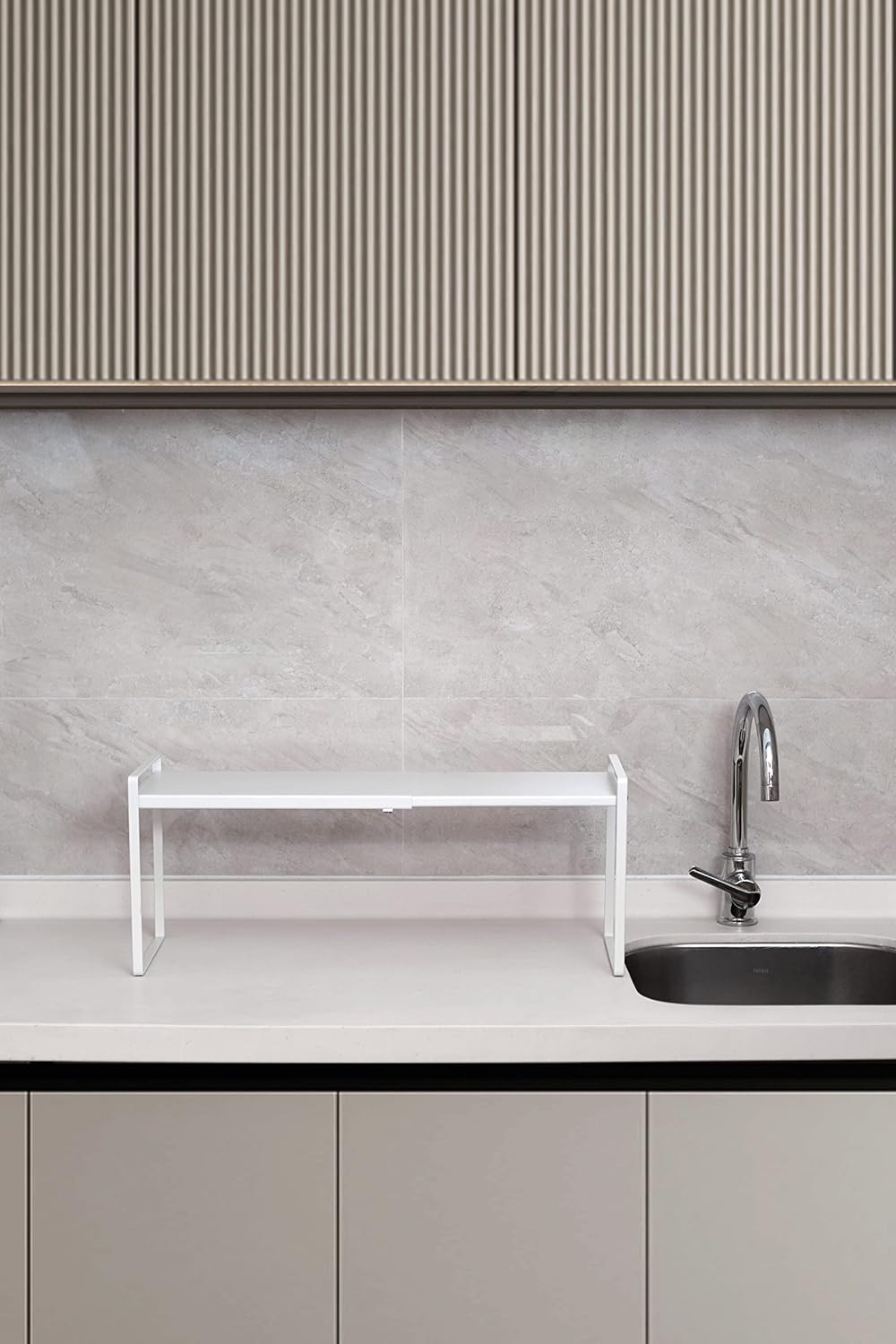 Nxconsu Expandable Cabinet Shelf Organizer Riser for Kitchen Pantry Cupboard Under Sink Countertop Home Storage Organization Rack Space Saver Freestanding Heavy Duty Nonslip Stackable White Large