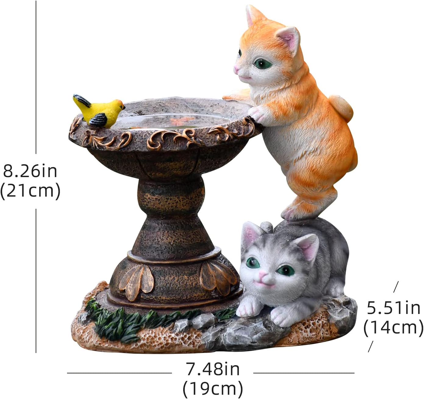 Cat Garden Figurines Outdoor Decor Solar Statue with LED Lights for Patio Lawn Yard Art Decoration Housewarming Garden Gift