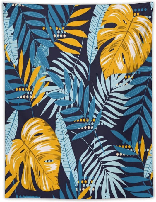 ICMOLYYENLO Palm Leaf Tapestry Wall Hanging, Tropical Leaves Plant Jungle Green Hawaiian Art Home Decor for Guest Bedroom Living Room Dormitory 40x60 Inch