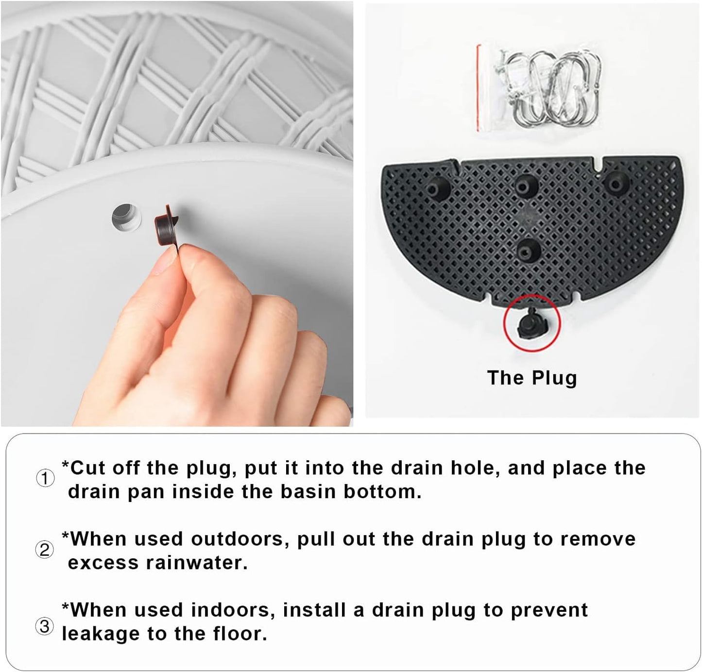 Sungmor Wall Hanging Planters,11.5 Inch Hanging Flower Pots for Railing Fence - Indoor Outdoor Balcony Wall Hanging Basket, Plastic Plant Pot Container - Half Round & 3PC Pack & Grey White