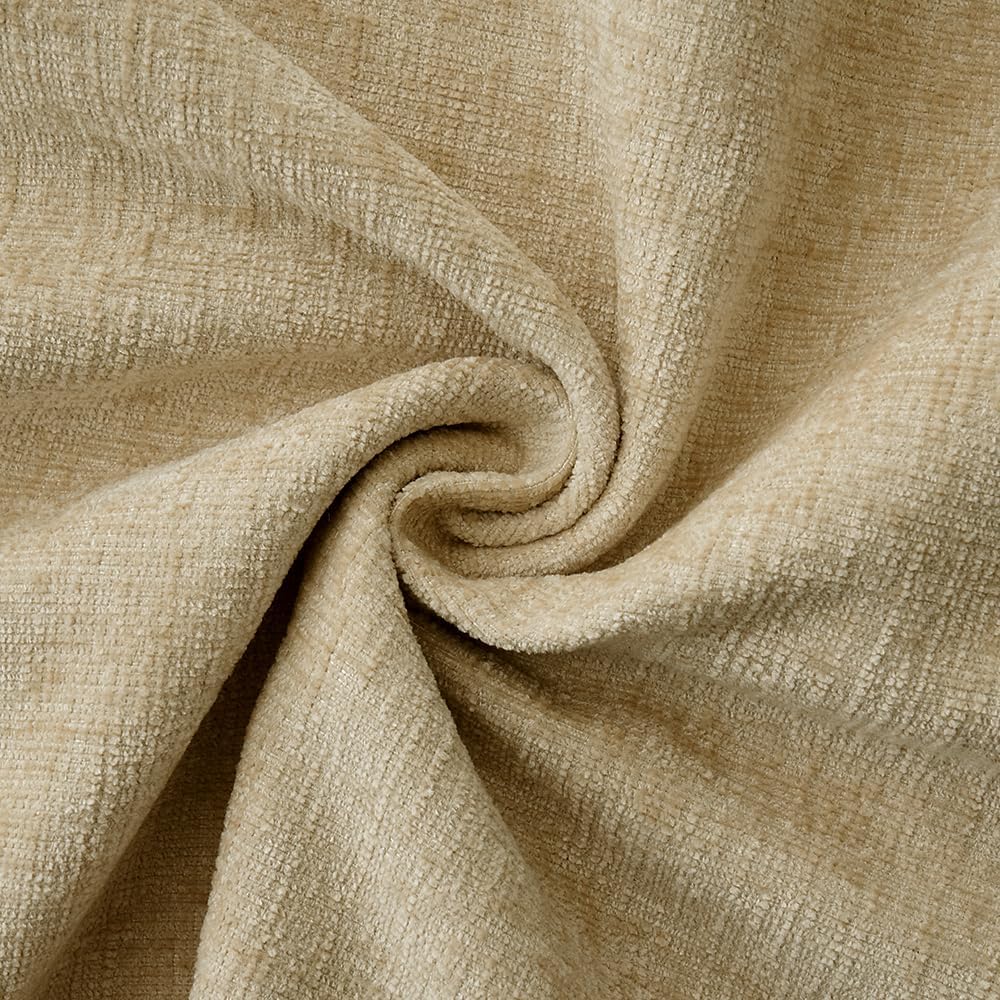 MIULEE Pack of 2 Couch Throw Pillow Covers 18x18 Inch Beige Farmhouse Decorative Pillow Covers with Stitched Edge Soft Chenille Solid Dyed Spring Pillow Covers for Sofa Bed Living Room