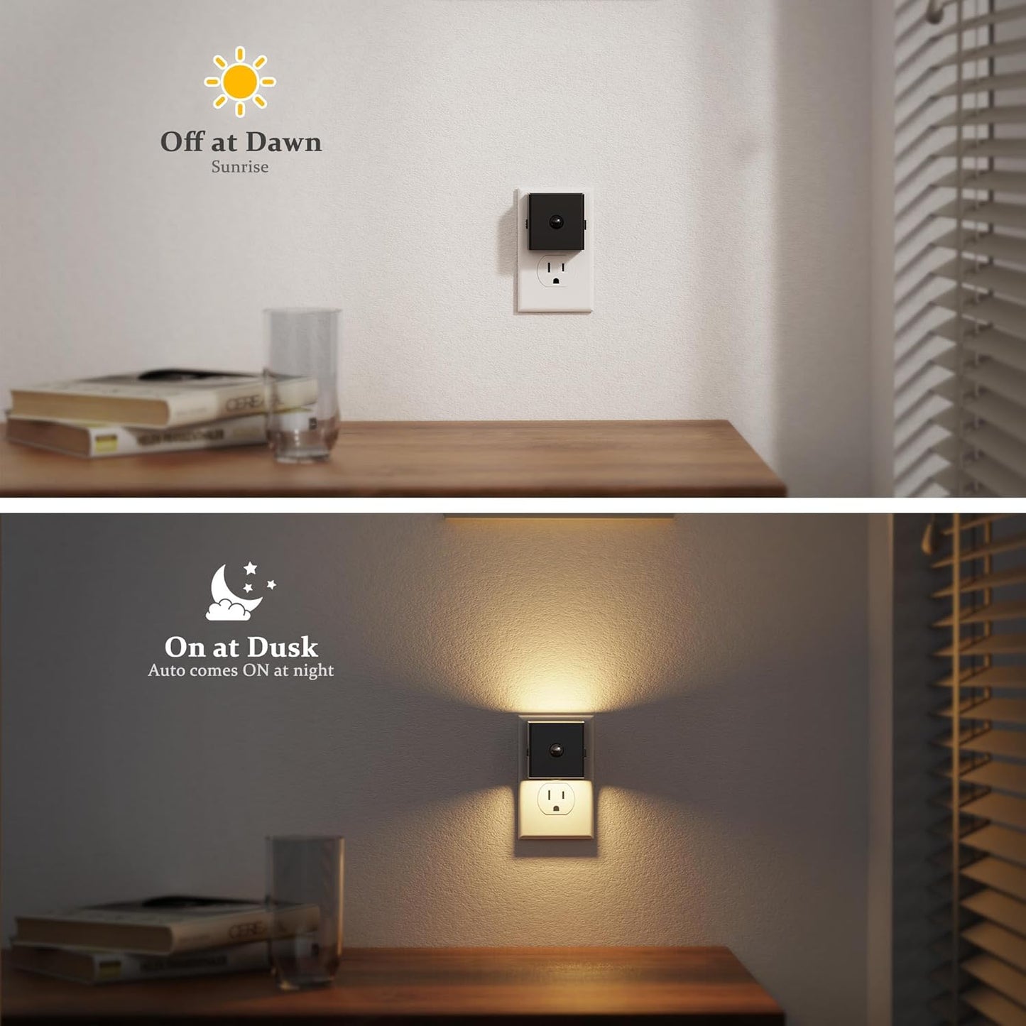 JandCase Motion Sensor Night Light, Night Lights Plug into Wall with Adjustable Brightness, Motion Activated Night Light, 3000K Warm White, for Kids Bathroom Hallway Kitchen Bedroom