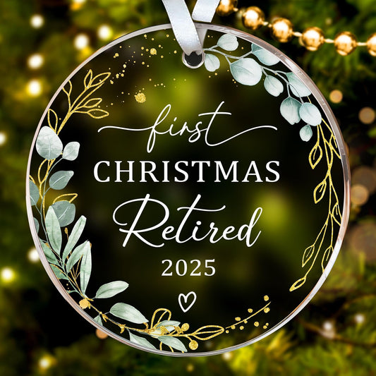 HEXMOZ Retirement Gifts for Women, Men 2025 - First Christmas Retired Ornament 2025 - Retired Gift for Coworker, Boss, Employee, Teacher, Nurse, Woman, Man - Acrylic Ornament Keepsake
