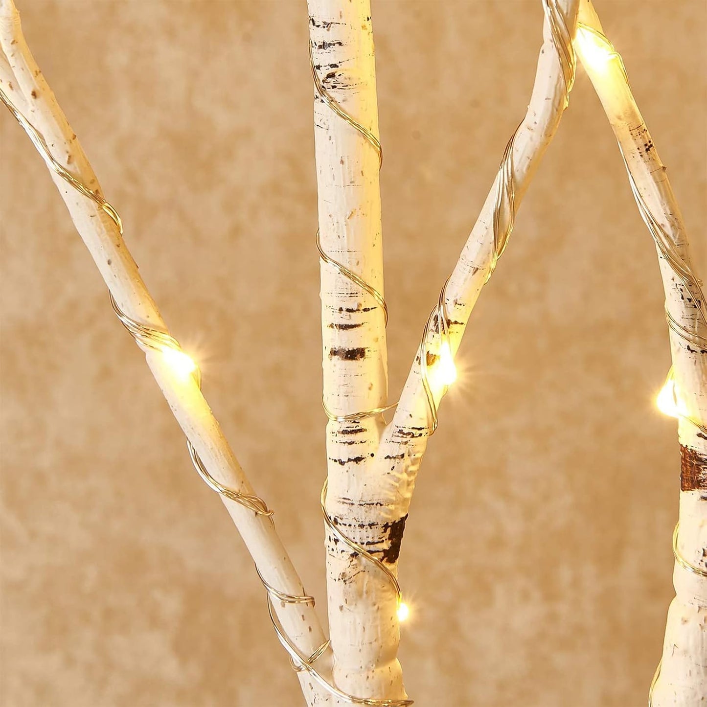 Birchlitland Lighted Birch Branches 32IN 100 LED with Timer Battery Operated, Artificial Tree Branch with Warm,Willow Branch Lights for Home Bedroom Fireplace Christmas Holiday Decoration