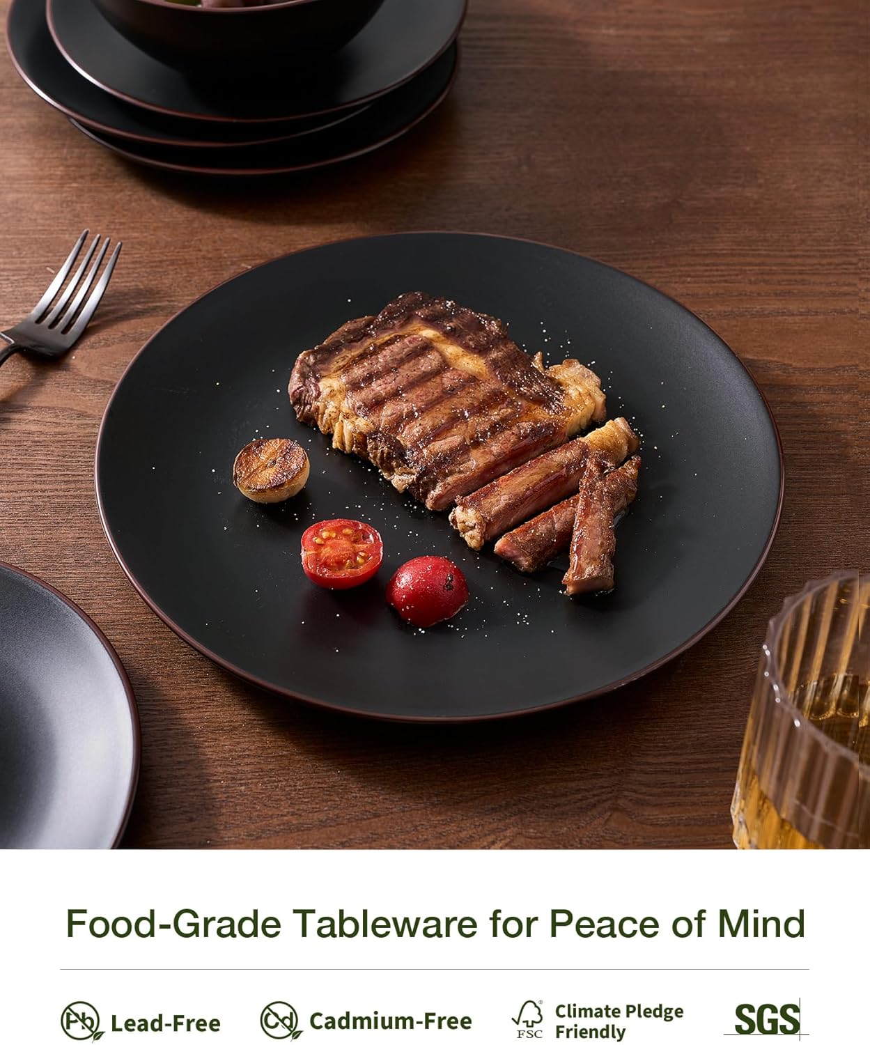 Famiware Venus Plates and Bowls Sets, 12 Pieces Stoneware Speckled Dinnerware Sets, Dishes Set for 4, Microwave and Dishwasher Safe, Matte Multi-color