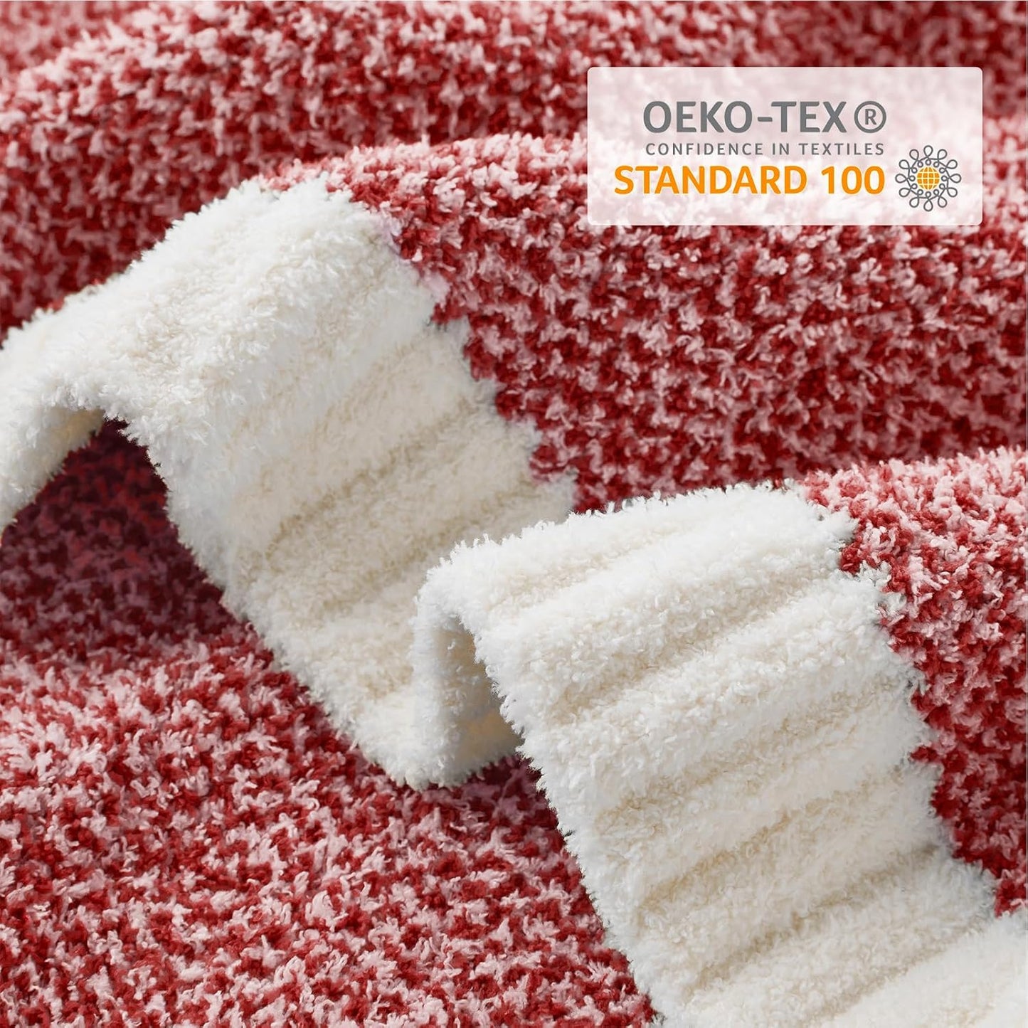 Snuggle Sac Christmas Red Blanket Twin Size, Ultra Soft Warm Fuzzy Knit Blanket Throws Dupes for Couch,Sofa, Bed, Heather Red, 60x80 inches