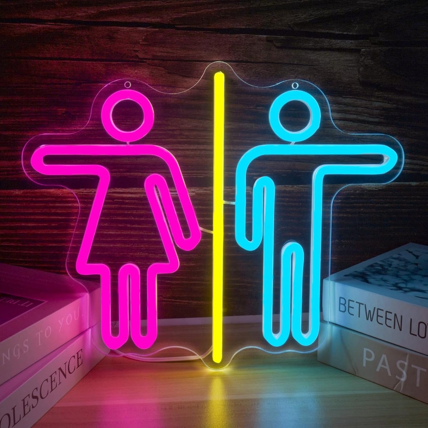 Restroom Neon Signs for Wall Decor Bathroom Neon Sign Dimmable LED Powerd Toilet Light Restroom Signs for Business Ideal for Bathroom, Bar, Hotel, Hospital,Home and Party Decoration(12.9 * 10.6inch)