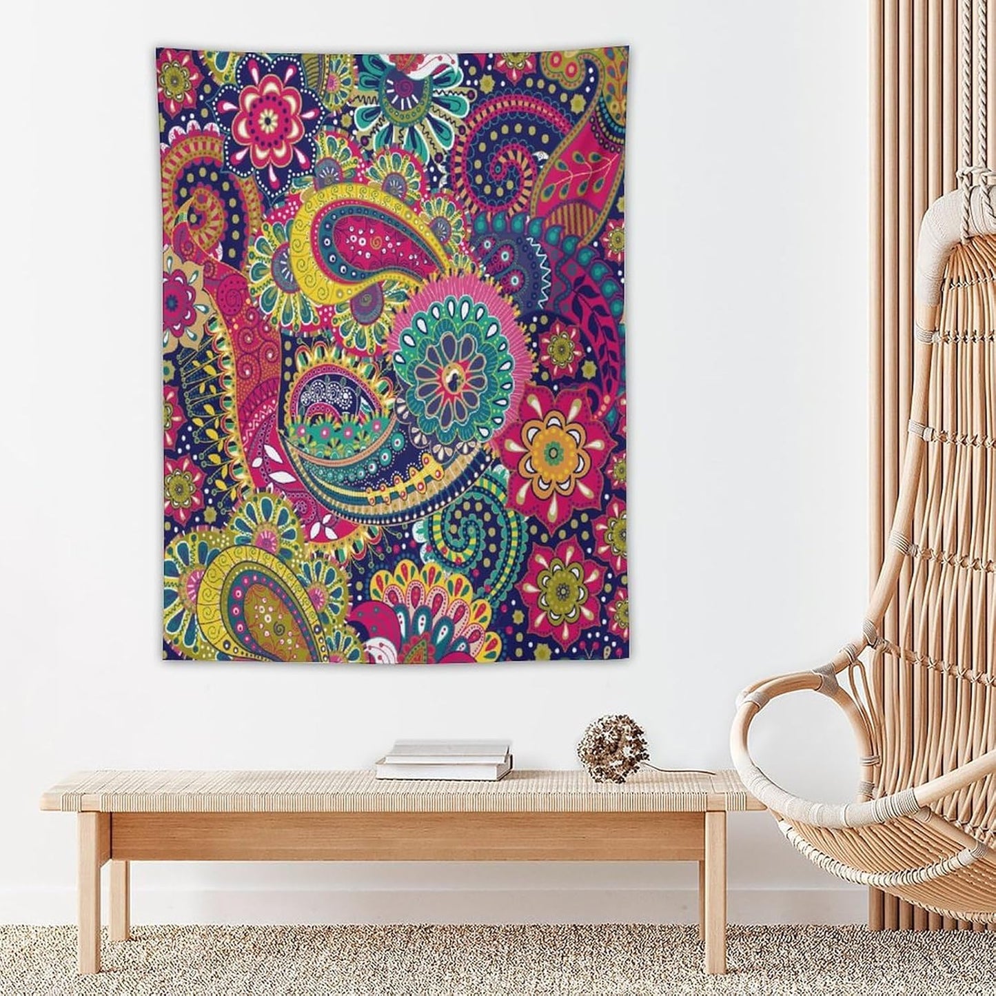 ICMOLYYENLO Tropical Green Plant Tapestry, Green Palm Leaves Natural Landscape Print Wall Tapestry for Bedroom Living Room Dormitory 30x40 Inch